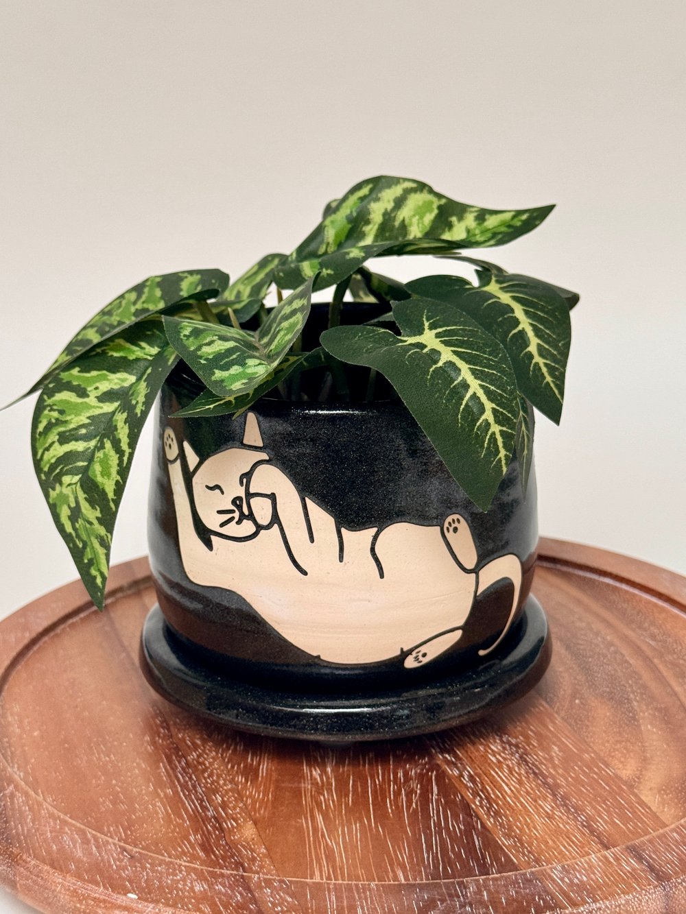 Image of Black Space Cat Planter