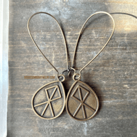 Image 7 of Viking Rune Earrings, Viking Norse Jewelry, Norse Rune Dangle Earrings, Copper Boho Jewelry