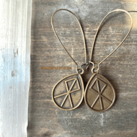 Image 10 of Viking Rune Earrings, Viking Norse Jewelry, Norse Rune Dangle Earrings, Copper Boho Jewelry