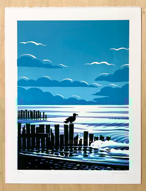 Image of Gull linocut