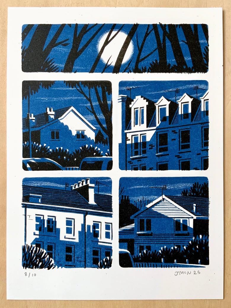 Image of Moonlit Houses, Lithograph