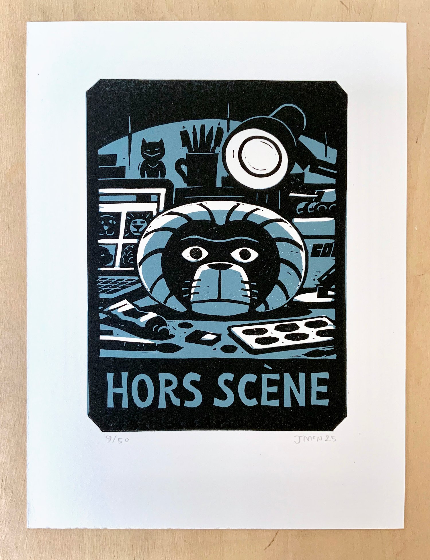 Image of Hors Scène- Lino Print