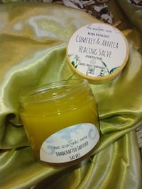 Image 4 of Comfrey + Arnica Healing Salve - Wound care, Burns, injury care, healing home grown comfrey