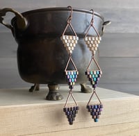 Image 2 of Modern geometric earrings - multiple colors - seed beaded earrings