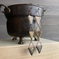 Image 3 of Modern geometric earrings - multiple colors - seed beaded earrings