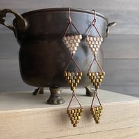 Image 4 of Modern geometric earrings - multiple colors - seed beaded earrings