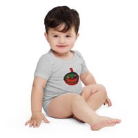Image 6 of Baby Short Sleeve Onesie - Jack O Lantern Retro Orange Glow