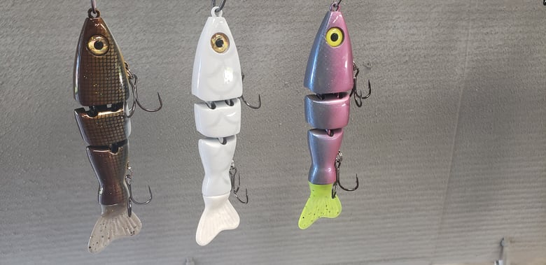 Image of 5 inchh 3 pack. Carp, White Silver Scale, Morning Dawn.
