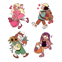 Image 1 of Bag and Fruit Girlies Stickers