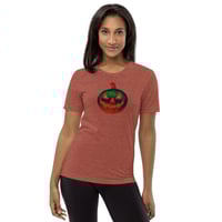 Image 8 of Short Sleeved T-shirt (Adult M/F) - Jack O Lantern Retro Orange Glow