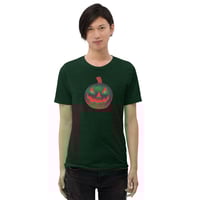 Image 3 of Short Sleeved T-shirt (Adult M/F) - Jack O Lantern Retro Orange Glow