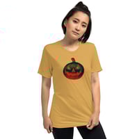 Image 10 of Short Sleeved T-shirt (Adult M/F) - Jack O Lantern Retro Orange Glow