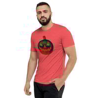 Image 9 of Short Sleeved T-shirt (Adult M/F) - Jack O Lantern Retro Orange Glow
