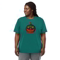 Image 7 of Short Sleeved T-shirt (Adult M/F) - Jack O Lantern Retro Orange Glow