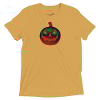 Image 22 of Short Sleeved T-shirt (Adult M/F) - Jack O Lantern Retro Orange Glow