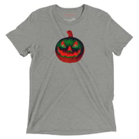 Image 24 of Short Sleeved T-shirt (Adult M/F) - Jack O Lantern Retro Orange Glow