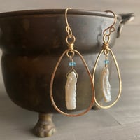 Image 1 of Pearl apatite and gold dangles