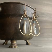 Image 2 of Pearl apatite and gold dangles