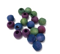 Image 4 of 18pc METALLIC PRISM 14mm Round Shaped/Large Hole/Wooden Beads/Square Bead/Hand Dyed/DIY Jewelry Bead