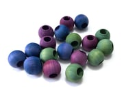 Image 1 of 18pc METALLIC PRISM 14mm Round Shaped/Large Hole/Wooden Beads/Square Bead/Hand Dyed/DIY Jewelry Bead