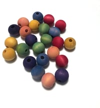 Image 3 of 24pc RAINBOW 16mm Round Shaped/4mm Hole/Wooden Beads/Square Bead/Hand Dyed/DIY Jewelry Beads/Macrame
