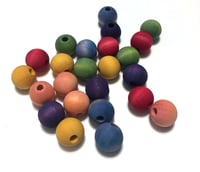 Image 4 of 24pc RAINBOW 16mm Round Shaped/4mm Hole/Wooden Beads/Square Bead/Hand Dyed/DIY Jewelry Beads/Macrame