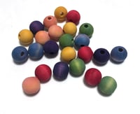 Image 5 of 24pc RAINBOW 16mm Round Shaped/4mm Hole/Wooden Beads/Square Bead/Hand Dyed/DIY Jewelry Beads/Macrame