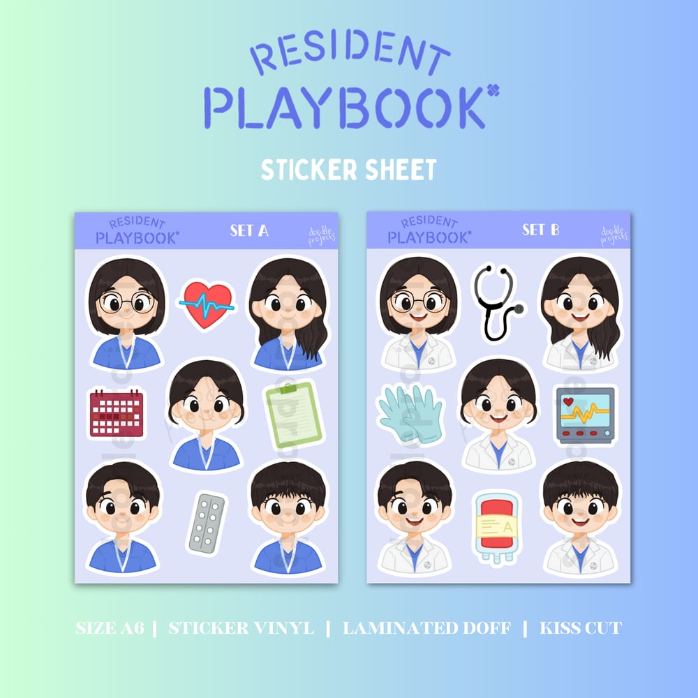 Image of Resident Playbook [언젠가는 슬기로울 전공의생활] Kdrama Fanart Merch Sticker Sheet