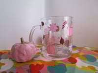 Image 1 of light pink & rose gold glass mug 