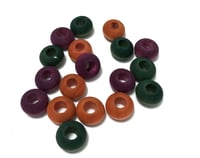 Image 3 of 18pc FALL LEAVES 14MM Donut Shaped Wooden Bead/Large Hole Round Bead/Hand Dyed/Center Drilled/DIY Je