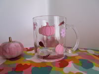 Image 3 of light pink & rose gold glass mug 
