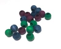 Image 3 of 18pc ROYAL PEACOCK 14mm Round Shaped/Large Hole/Wooden Beads/Square Bead/Hand Dyed/DIY Jewelry Beads