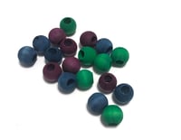 Image 4 of 18pc ROYAL PEACOCK 14mm Round Shaped/Large Hole/Wooden Beads/Square Bead/Hand Dyed/DIY Jewelry Beads
