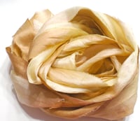 Image 1 of Ready To Ship! 10YD. PRALINE HAND DYED SARI SILK RIBBON BY COLOR BURST SILK