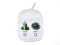 Image 1 of Humorous South Carolina Lowcountry Pot Holder - Kale vs Collards - Southern Foods