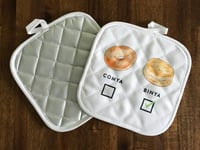 Image 1 of Humorous South Carolina Lowcountry Pot Holder - Biscuits vs Bagels - Southern Foods