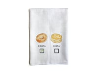 Image 1 of Witty Kitchen Towel - Great Hostess Gift - Bagels vs Biscuits