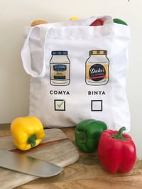 Image 1 of Fun Farmer's Market Tote Bag - Reusable Grocery or Errand Bag