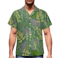 Image 2 of Men's Green Fern Print Hawaiian Shirt