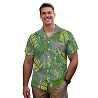 Image 1 of Men's Green Fern Print Hawaiian Shirt