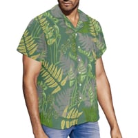 Image 3 of Men's Green Fern Print Hawaiian Shirt