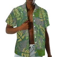 Image 7 of Men's Green Fern Print Hawaiian Shirt