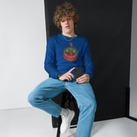 Image 2 of Long Sleeve Tee (Adult M/F) - Jack O Lantern Retro Orange Glow