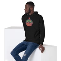 Image 8 of Long Sleeve Hoodie (Adult M/F) - Jack O Lantern Retro Orange Glow