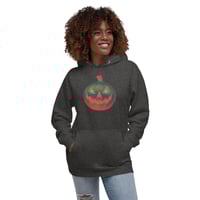 Image 15 of Long Sleeve Hoodie (Adult M/F) - Jack O Lantern Retro Orange Glow