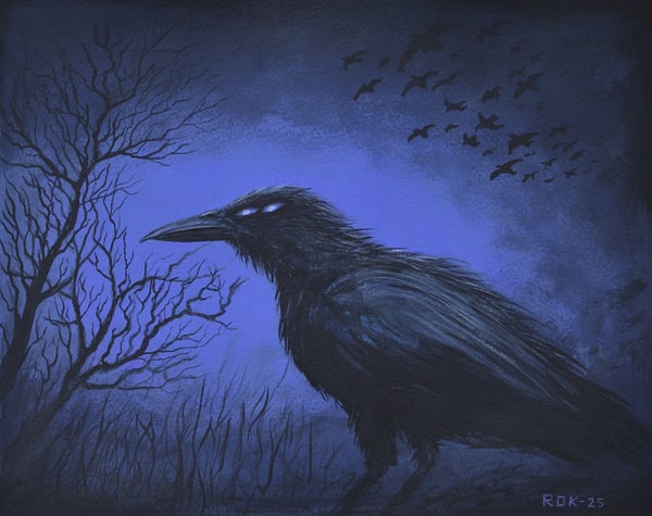Image of STONED KROW - small original painting