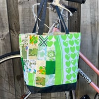 Image 2 of Heartland Handmade Tote Bag Upcycled Vintage Fabrics & Denim