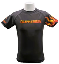 Image 2 of GrappleForge Flame Core Black Short-Sleeve Rash Guard