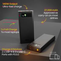 Image 2 of EFM 27,000mAh Laptop Power Bank With Intelligent Digital Display and Power Delivery 3.1