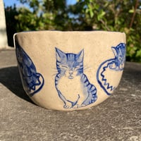 Image 3 of Sleeping Cats Ceramic Bowl- Reduced Price